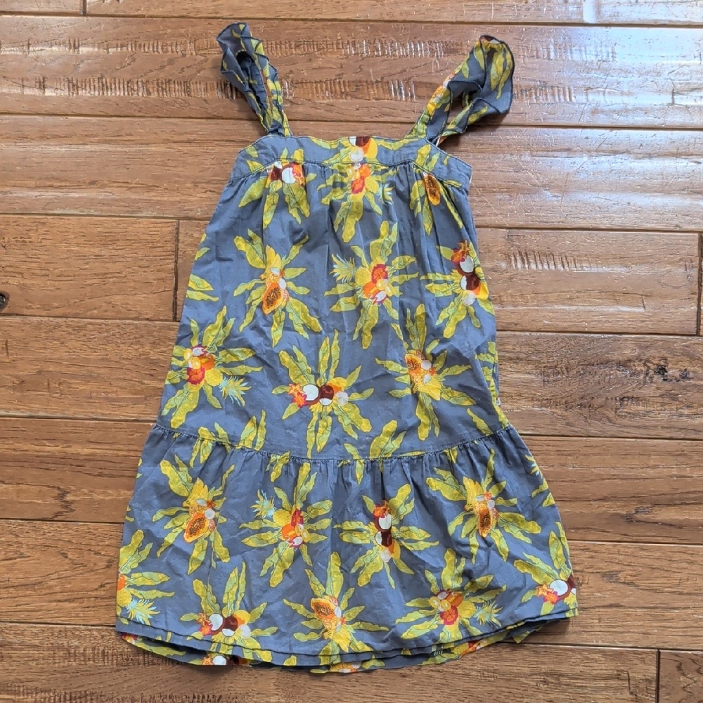 Patagonia Pataloha Floral Sundress With Yellow And Orange Flowers Fruits
